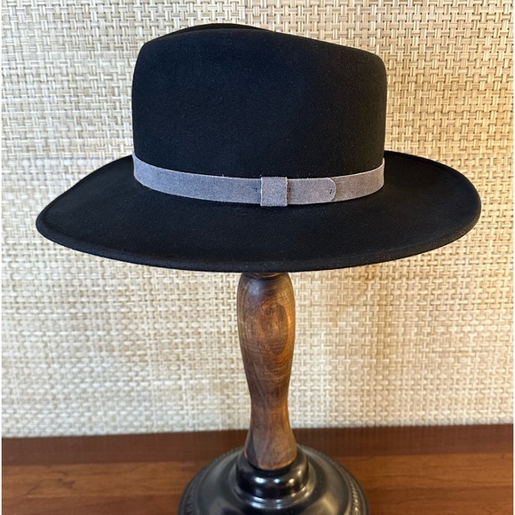 🌟HP🌟VTG 1980s-90s Black Wool Wind River Outback Hat by Bailey Unisex USA M - Picture 2 of 11